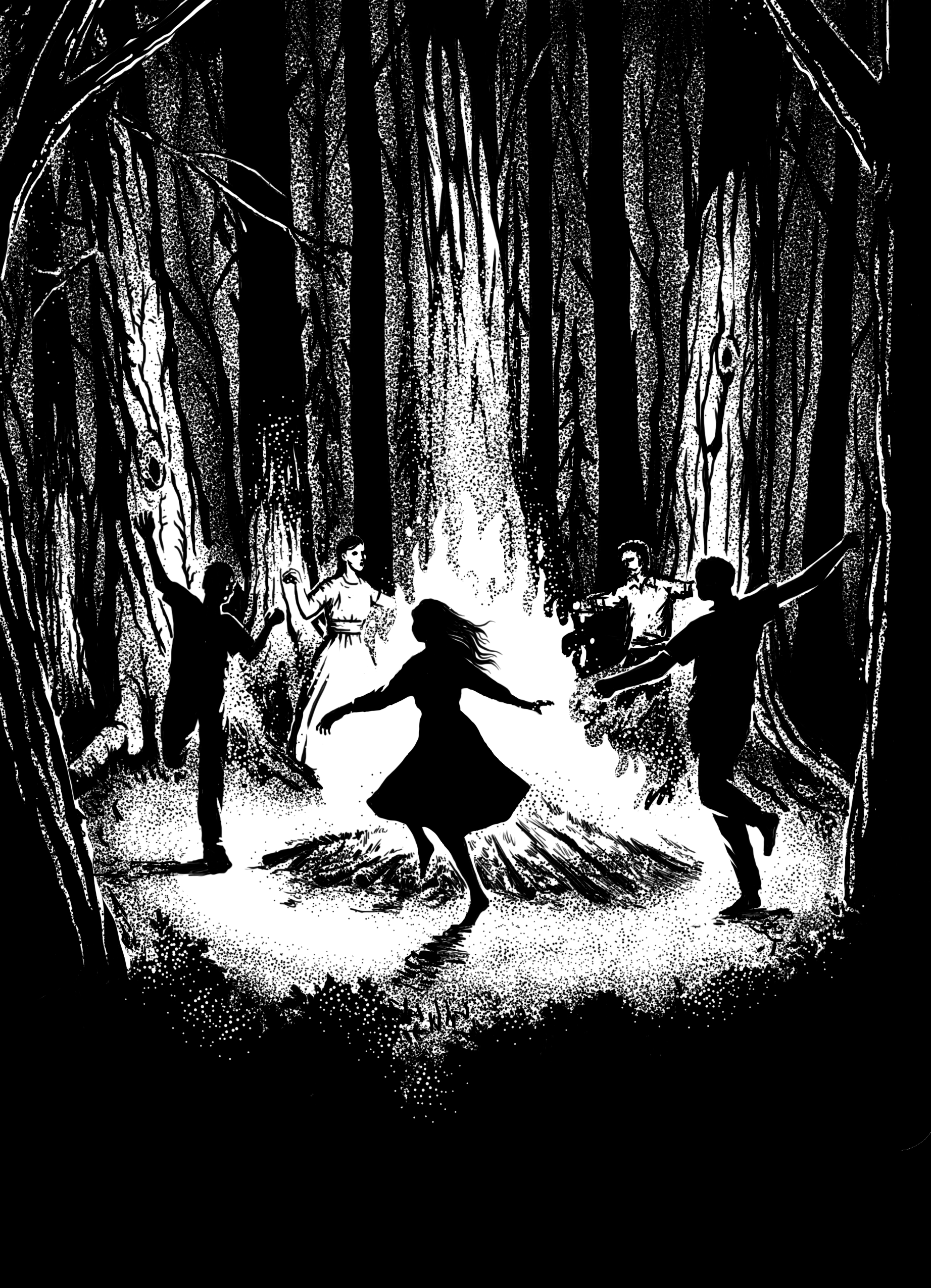 Nosotros Interiores de Cuentos en el Caldero, libro de relatos fantásticos y oscuros publicado por nuestra editorial independiente, acompañado de ilustraciones y edición cuidada.